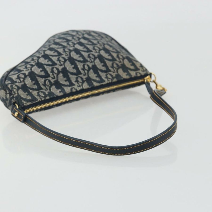 【日本直送】Christian Dior Trotter帆布馬鞍包 海軍藍 金色 正品 192762V-6