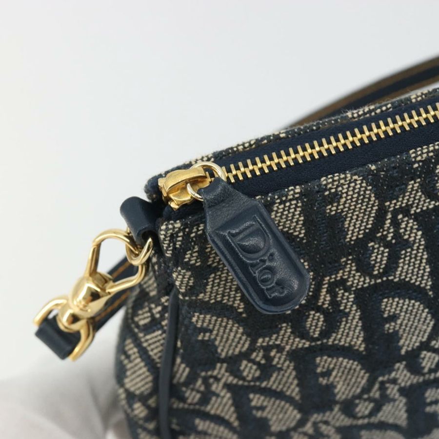 【日本直送】Christian Dior Trotter帆布馬鞍包 海軍藍 金色 正品 192762V-7