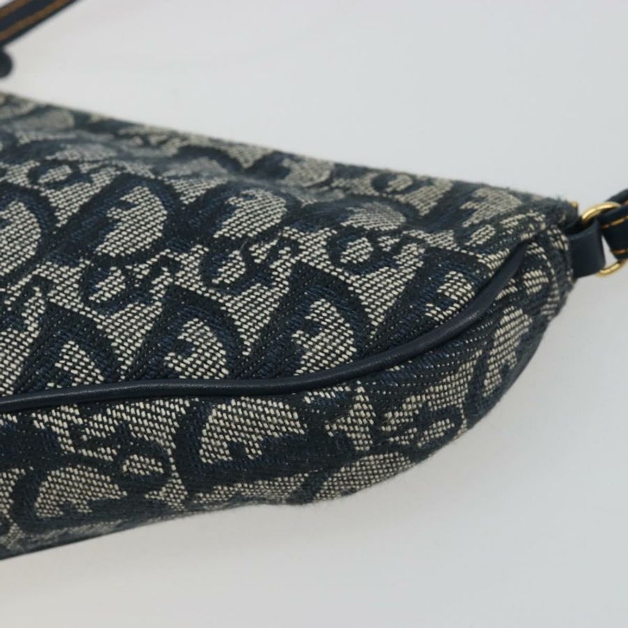 【日本直送】Christian Dior Trotter帆布馬鞍包 海軍藍 金色 正品 192762V-14