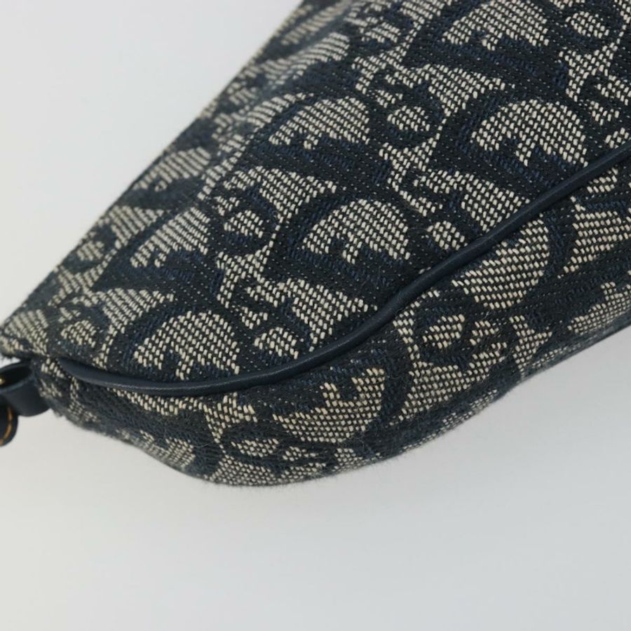 【日本直送】Christian Dior Trotter帆布馬鞍包 海軍藍 金色 正品 192762V-17