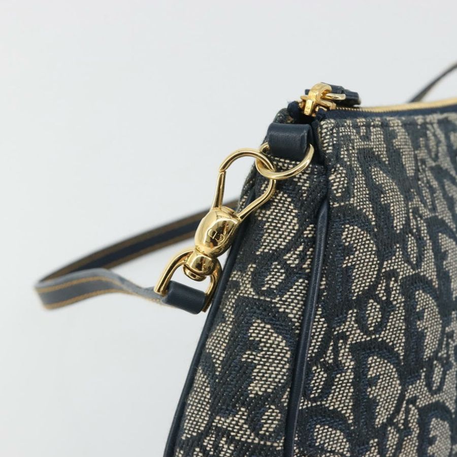 【日本直送】Christian Dior Trotter帆布馬鞍包 海軍藍 金色 正品 192762V-18