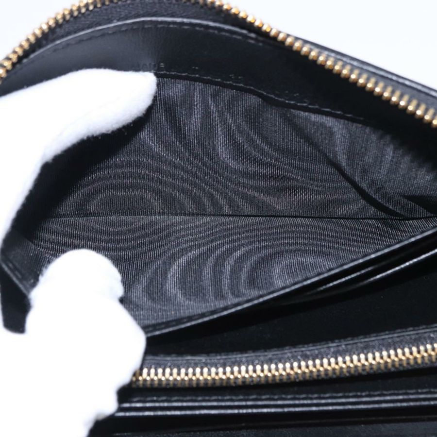【日本直送】Christian Dior Lady Dior Canage 長皮夾,羊皮材質,黑色,金色,正品,貨號 191131M-17