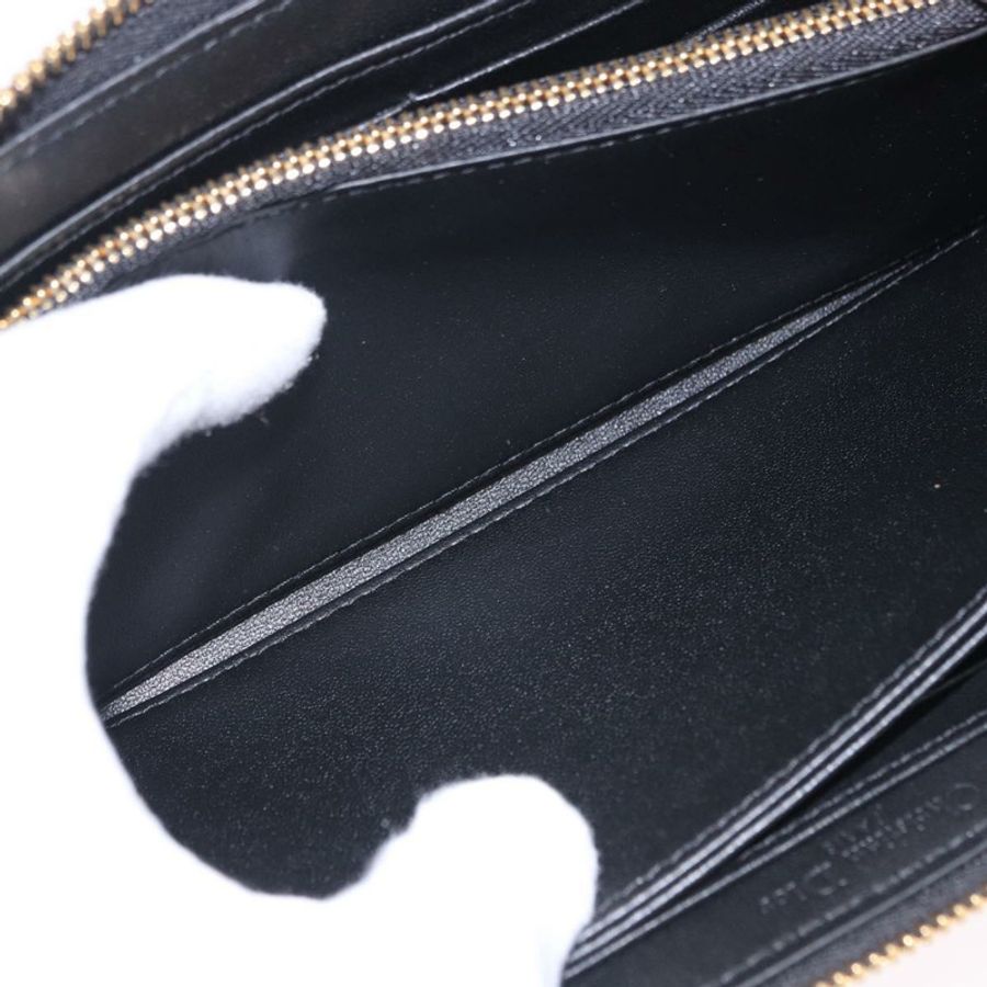 【日本直送】Christian Dior Lady Dior Canage 長皮夾,羊皮材質,黑色,金色,正品,貨號 191131M-19