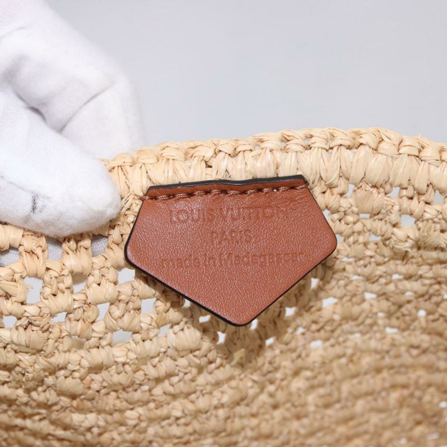 【日本直送】路易威登 (LOUIS VUITTON) 泳池邊隨行 MM 拉菲草米色手袋 M24723 LV 正品 192900SAM-23
