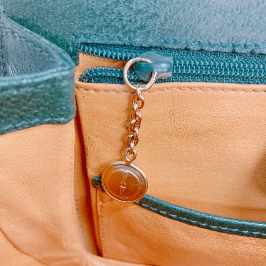 MS0756 Gucci 古馳手套包 黑色牛皮 Vintage Bamboo 1947 Top Handle Bag Calfskin Green x GHW [-22