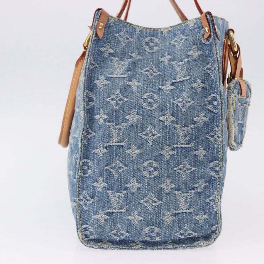 【日本直送】路易威登 Monogram Denim On The Go MM 手提包 藍色 M46871 LV 正品 192928SAM-3