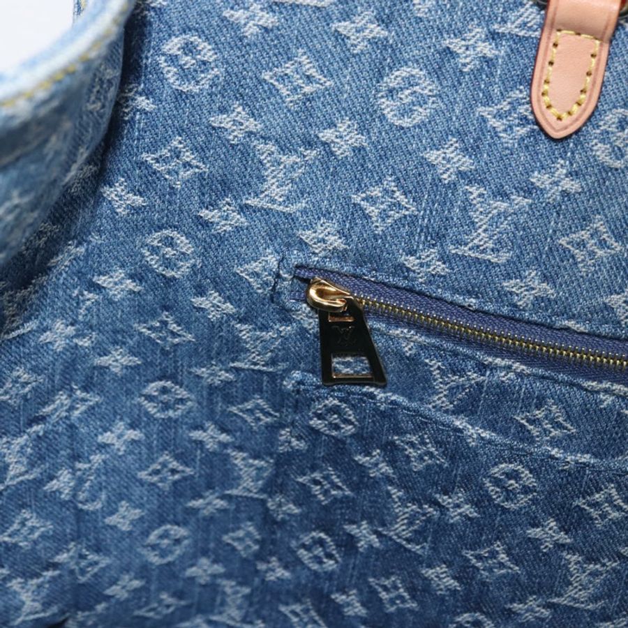 【日本直送】路易威登 Monogram Denim On The Go MM 手提包 藍色 M46871 LV 正品 192928SAM-21
