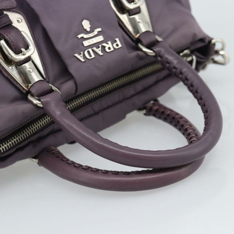 【日本直送】PRADA 尼龍手提包 2way 紫色銀色 Auth 192934A-6