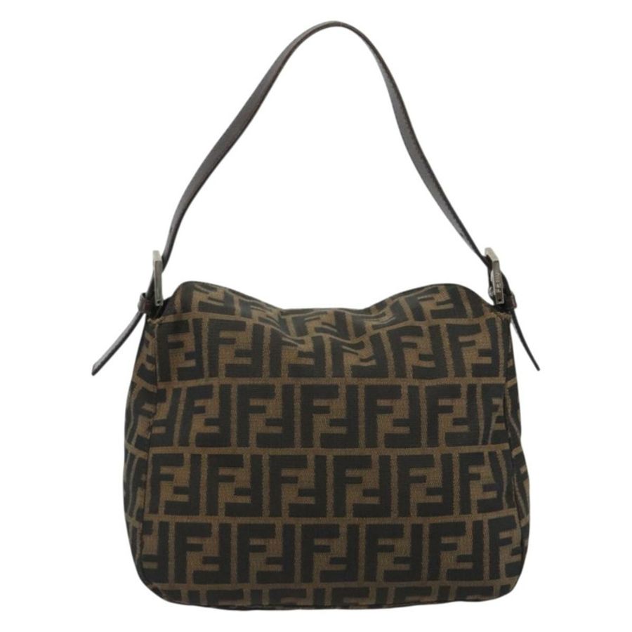 【日本直送】FENDI Zucca帆布Mamma Baguette單肩包 棕色/黑色 正品 192302V-1