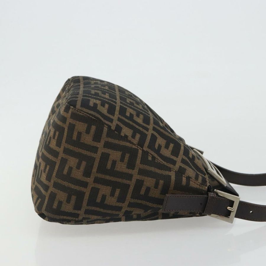 【日本直送】FENDI Zucca帆布Mamma Baguette單肩包 棕色/黑色 正品 192302V-2