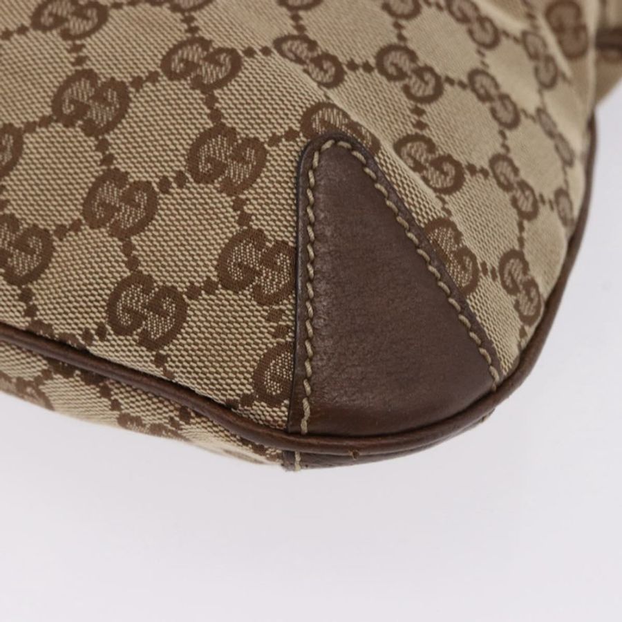 【日本直送】GUCCI GG帆布馬銜扣單肩包 米色 金色 145826 正品 192271V-16