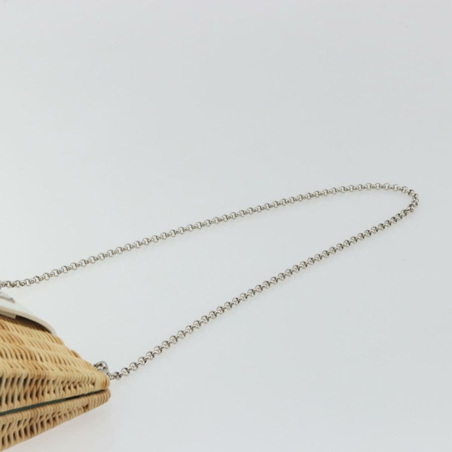 【日本直送】蒂芬妮 (TIFFANY&Co.) 鏈條單肩包,藤編米色銀色,正品編號 193002V-7