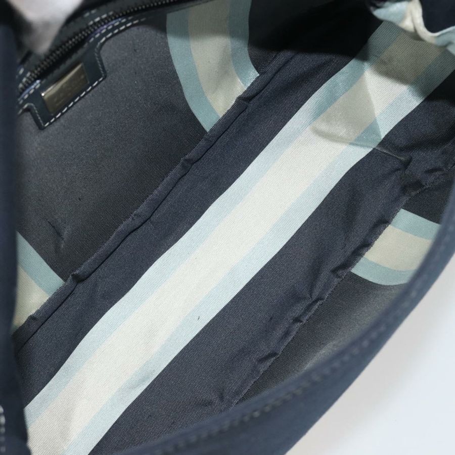 【日本直送】FENDI Mamma Baguette 肩背包 帆布 海軍藍 銀色 正品 192731SV-9