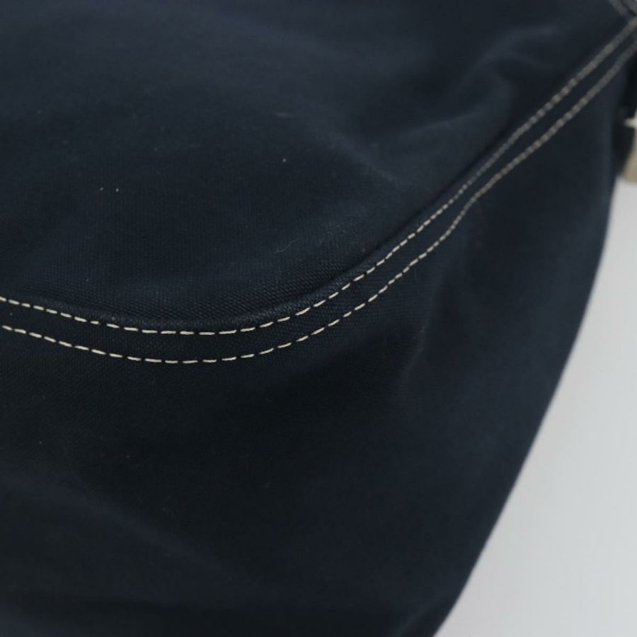【日本直送】FENDI Mamma Baguette 肩背包 帆布 海軍藍 銀色 正品 192731SV-15