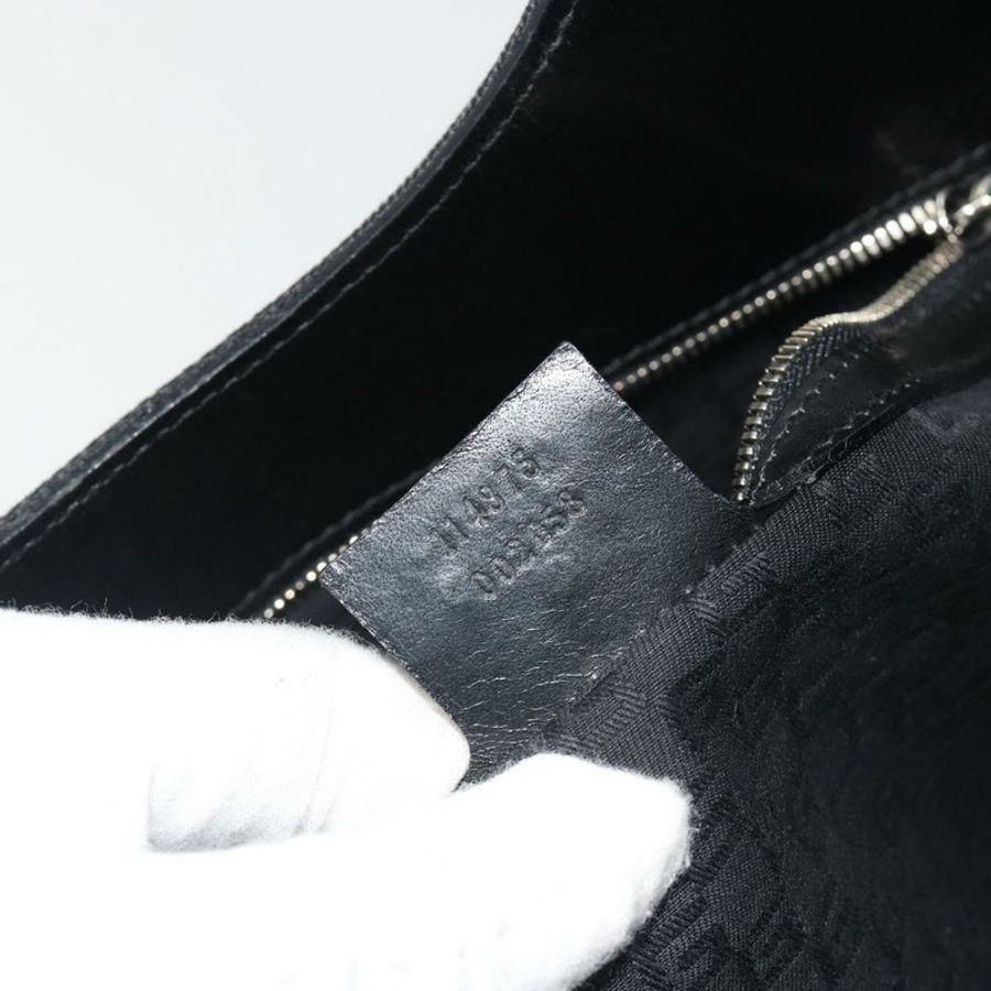 【日本直送】GUCCI 雙G互扣手提包 帆布 黑銀色 114875 正品 192188V-10