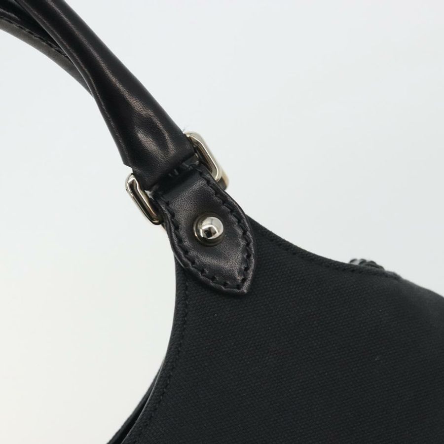 【日本直送】GUCCI 雙G互扣手提包 帆布 黑銀色 114875 正品 192188V-16