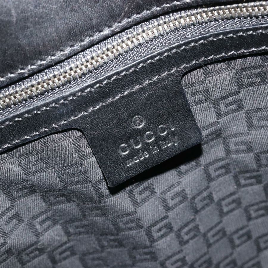 【日本直送】GUCCI 雙G互扣手提包 帆布 黑銀色 114875 正品 192188V-18
