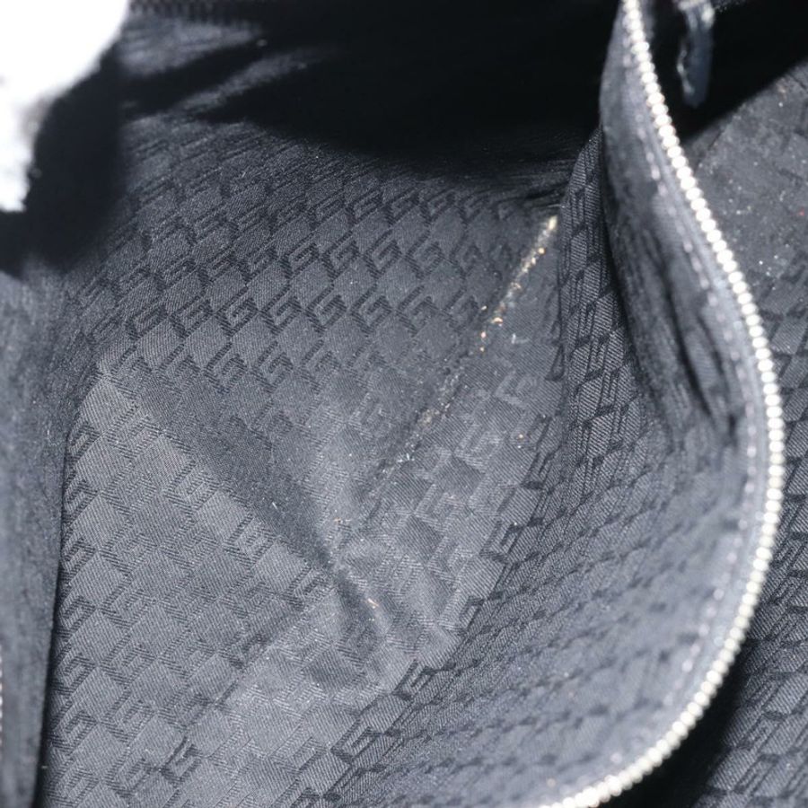 【日本直送】GUCCI 雙G互扣手提包 帆布 黑銀色 114875 正品 192188V-22