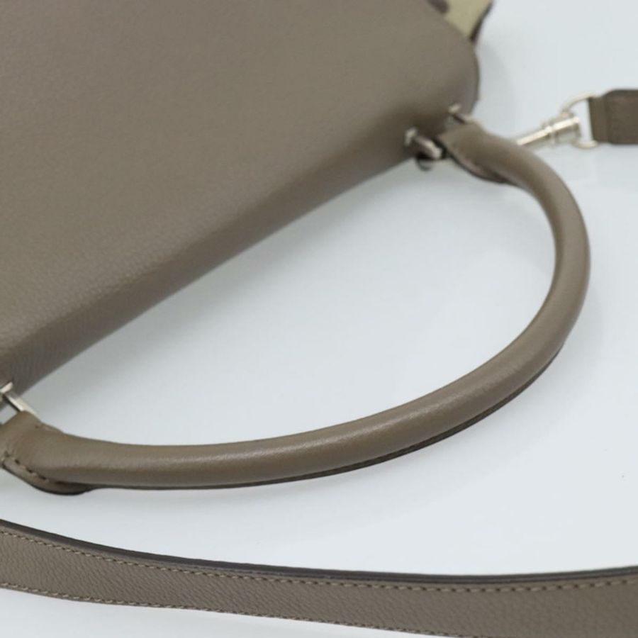 【日本直送】CELINE Trapeze 手提包 皮革 2way 灰色銀色 正品 192250V-6