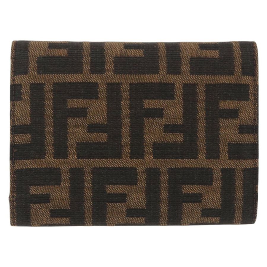 【日本直送】FENDI Zucca 帆布 Mamma Baguette 皮夾黑棕色正品 193019V-1