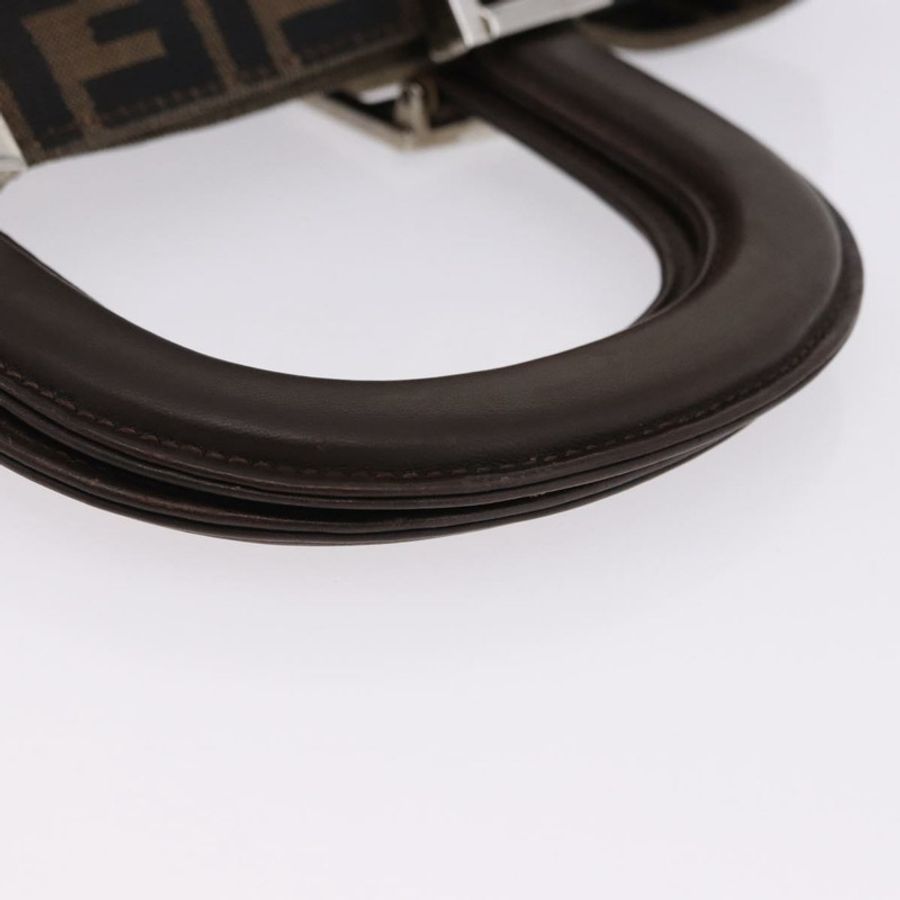 【日本直送】FENDI Zucca帆布手提包 棕色 銀色 正品 192690A-6