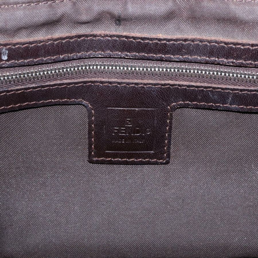 【日本直送】FENDI Zucca帆布手提包 棕色 銀色 正品 192690A-16