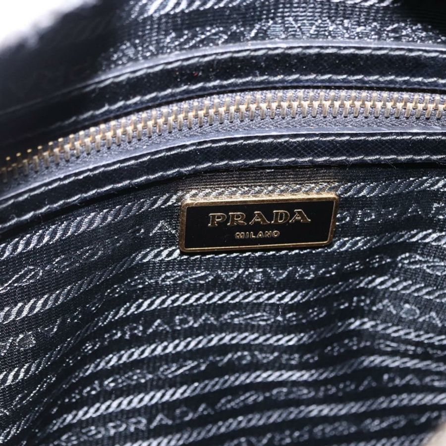 【日本直送】PRADA 手提包 Saffiano 皮革 2way 黑色 金色飾品 Auth 192692A-20