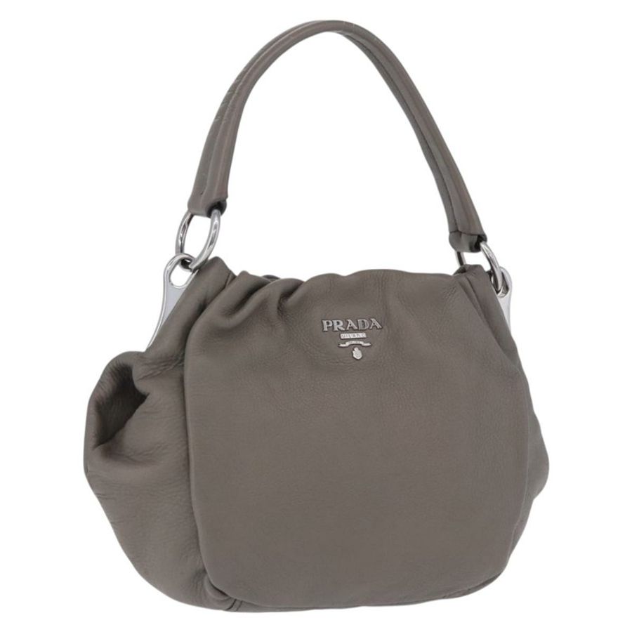 【日本直送】PRADA 灰色銀色皮革肩背包,正品編號 192752A-0