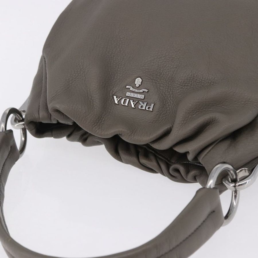 【日本直送】PRADA 灰色銀色皮革肩背包,正品編號 192752A-5