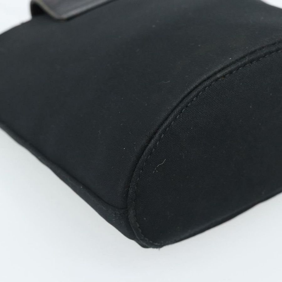 【日本直送】FENDI Mamma Baguette 手袋 棉質 黑色 銀色 正品 192758A-15