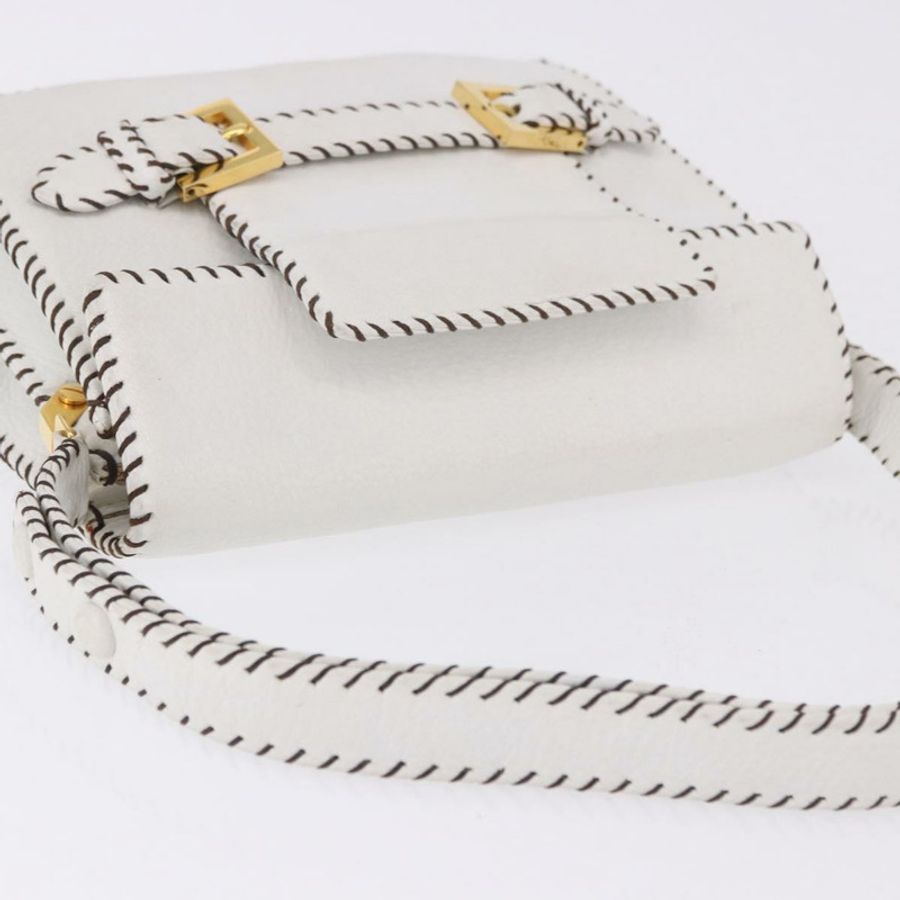 【日本直送】FENDI 白色金色皮革肩背包,正品編號 192766V-6