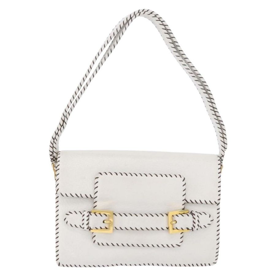 【日本直送】FENDI 白色金色皮革肩背包,正品編號 192766V-12