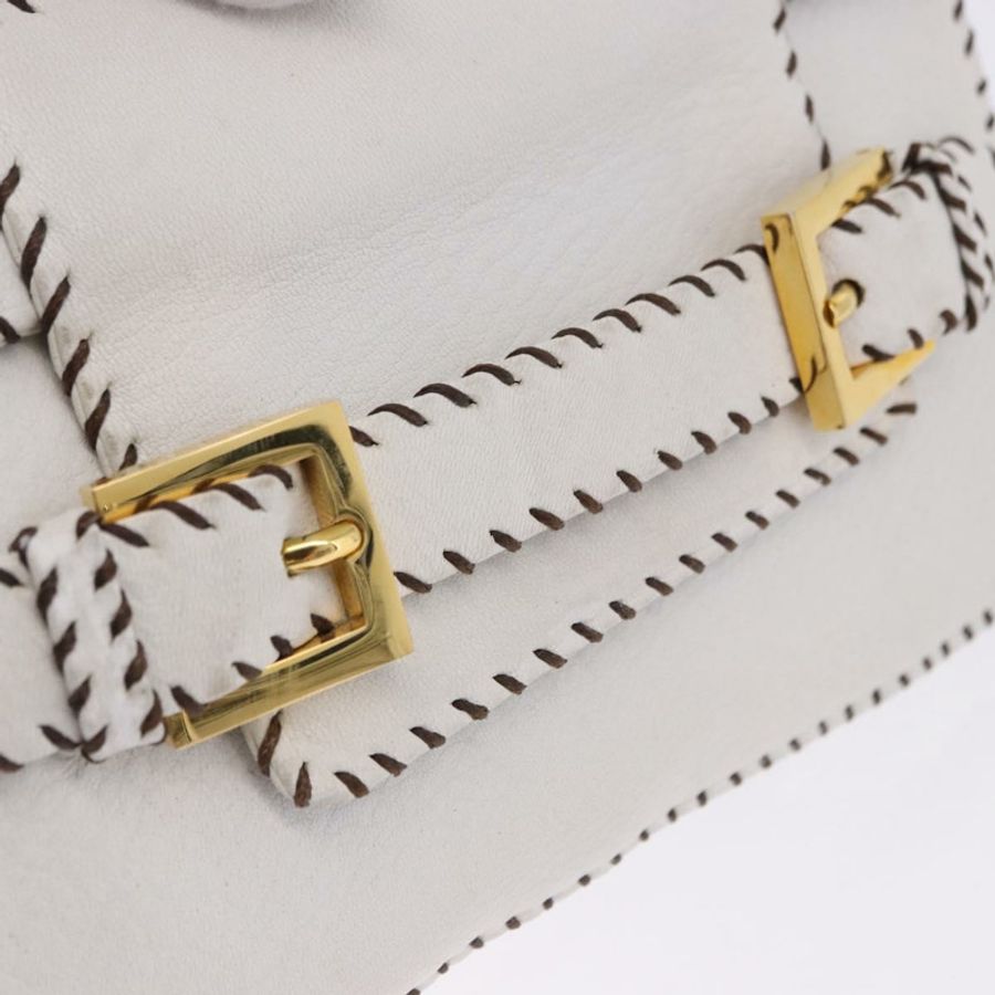 【日本直送】FENDI 白色金色皮革肩背包,正品編號 192766V-17