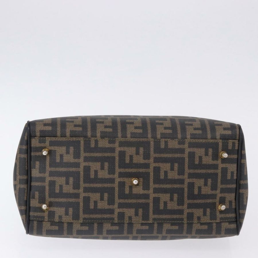 【日本直送】FENDI Zucca 波士頓包 PVC 皮革 棕色 金色色調 正品 192807A-4