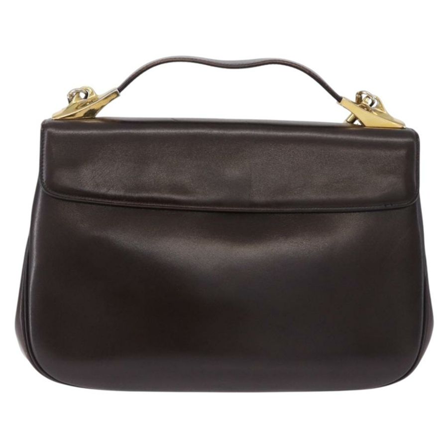 【日本直送】Christian Dior 手提包 小牛皮 兩用 棕色 金色色調 正品 192824A-1