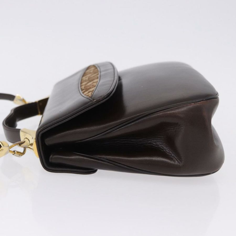 【日本直送】Christian Dior 手提包 小牛皮 兩用 棕色 金色色調 正品 192824A-3