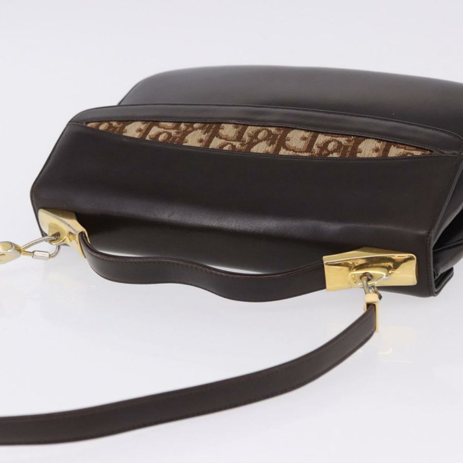 【日本直送】Christian Dior 手提包 小牛皮 兩用 棕色 金色色調 正品 192824A-5