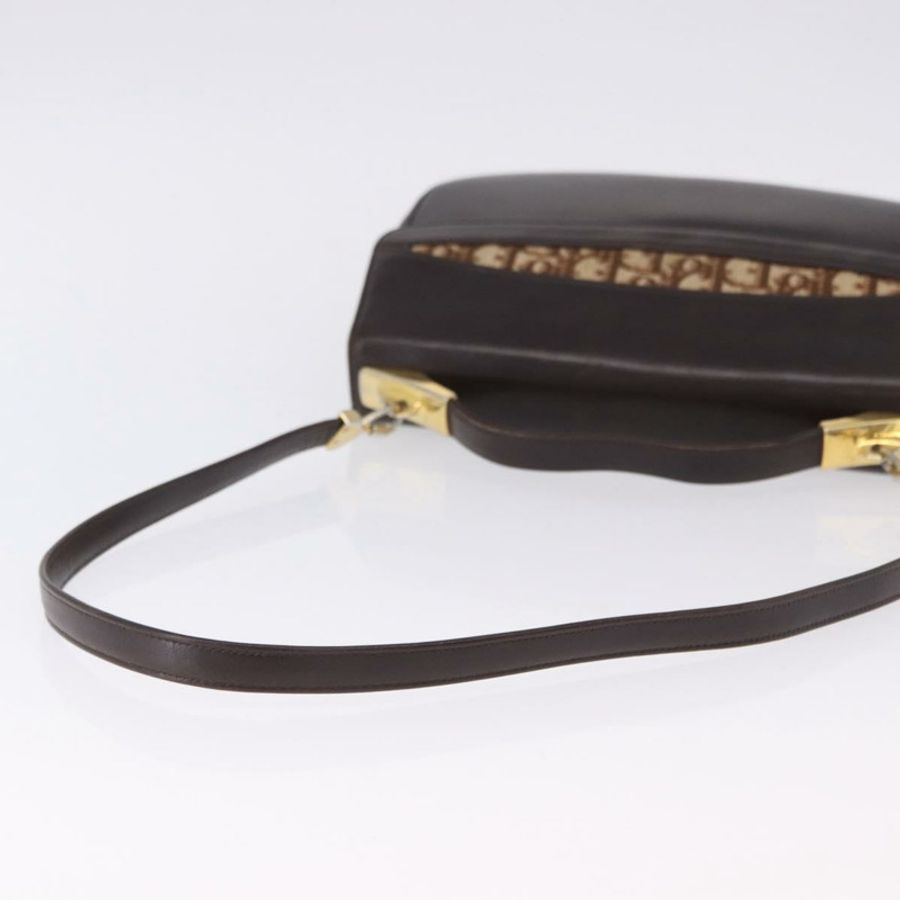 【日本直送】Christian Dior 手提包 小牛皮 兩用 棕色 金色色調 正品 192824A-7