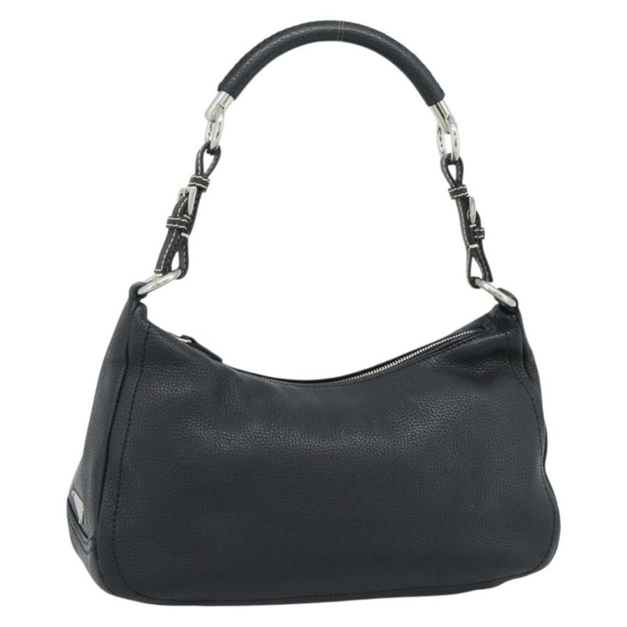 【日本直送】PRADA 手提包 皮革 黑色 銀色 正品 191866V-0