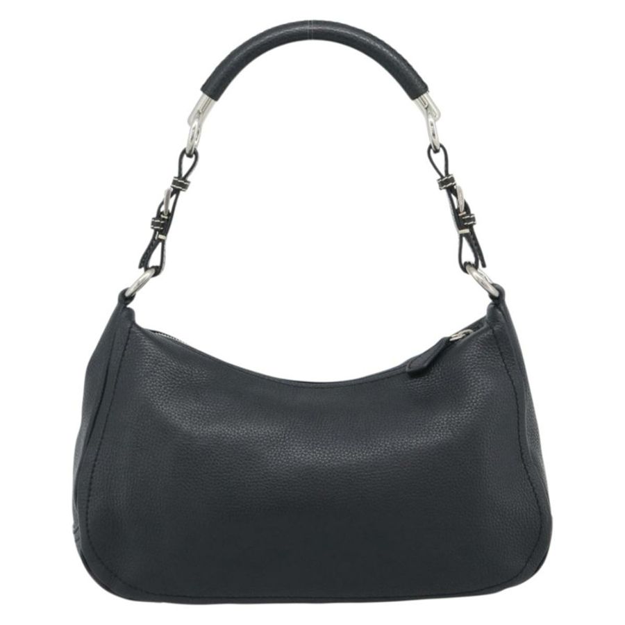 【日本直送】PRADA 手提包 皮革 黑色 銀色 正品 191866V-1