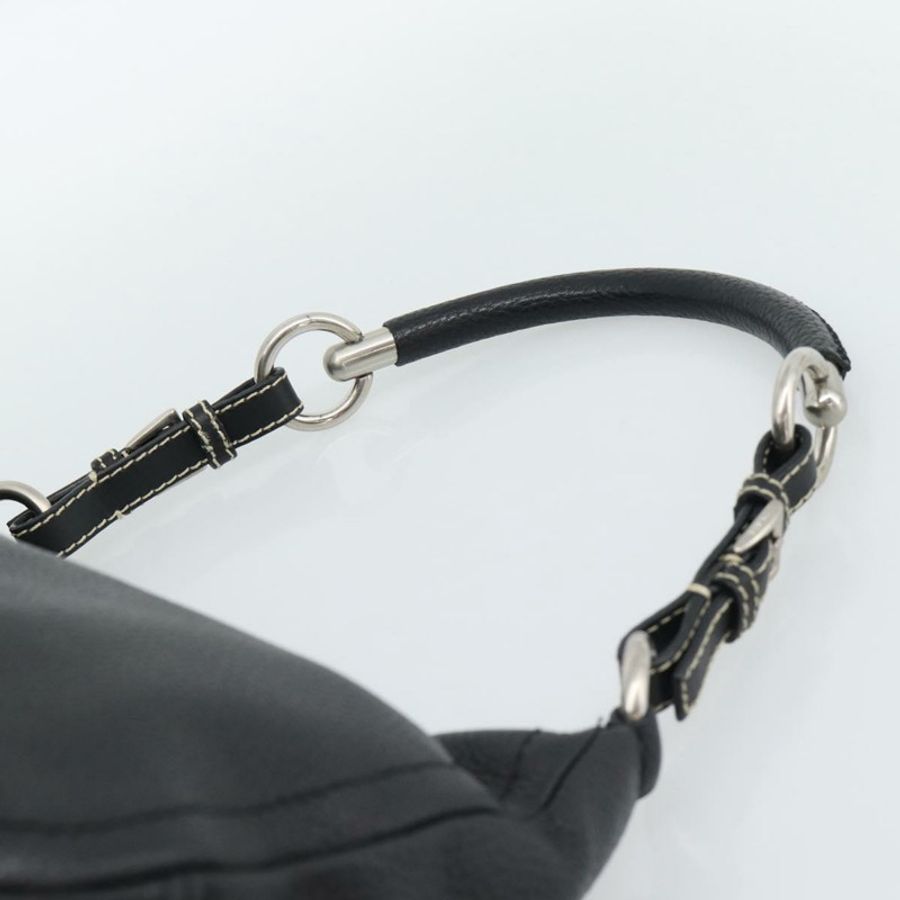 【日本直送】PRADA 手提包 皮革 黑色 銀色 正品 191866V-7
