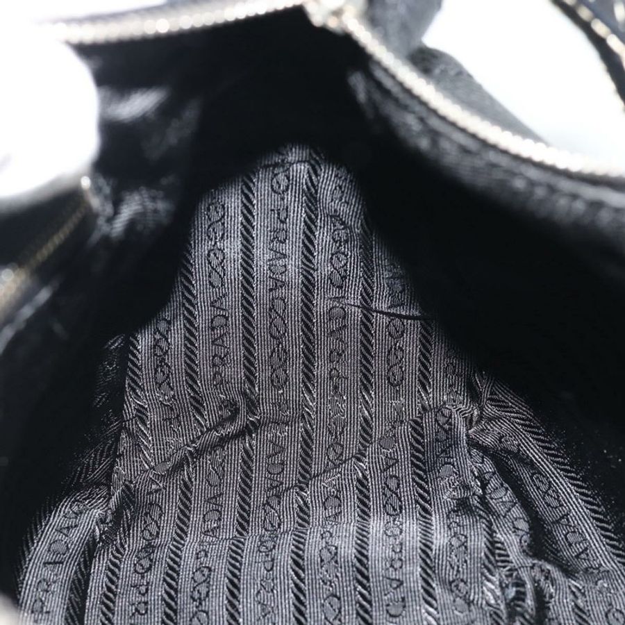 【日本直送】PRADA 手提包 皮革 黑色 銀色 正品 191866V-19
