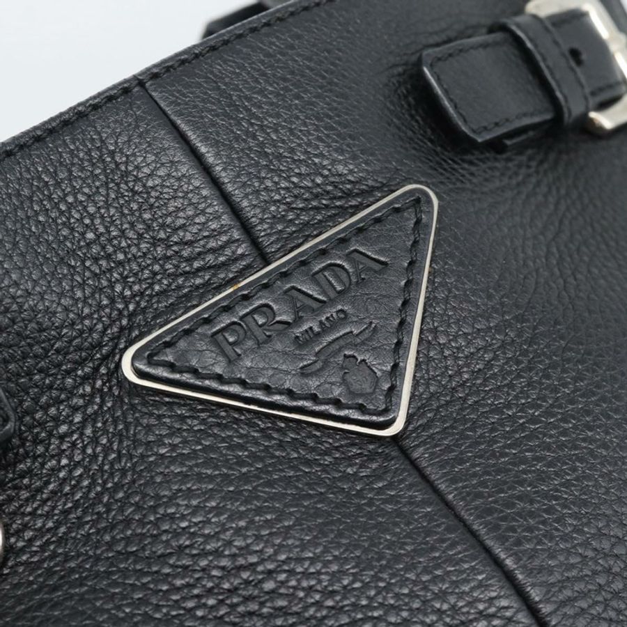 【日本直送】PRADA 托特包 Vittero Dino 皮革 黑色 銀色 正品 192267SAM-16