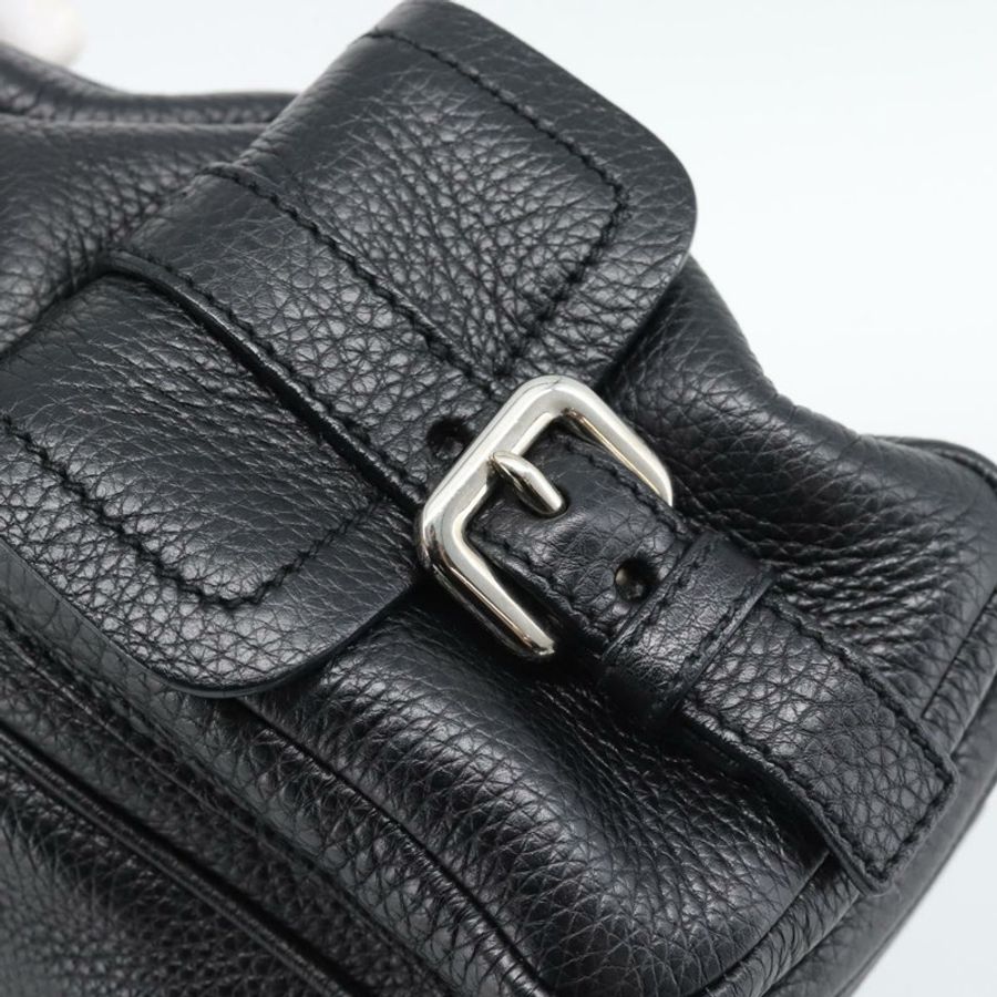 【日本直送】PRADA 托特包 Vittero Dino 皮革 黑色 銀色 正品 192267SAM-17