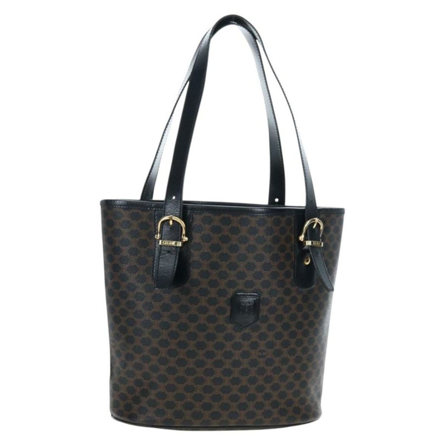 【日本直送】CELINE Macadam帆布手提包 PVC皮革 黑色 金色 正品 191813V-0