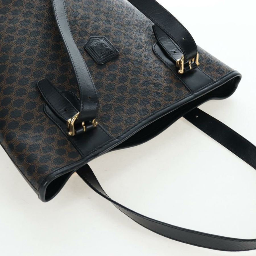 【日本直送】CELINE Macadam帆布手提包 PVC皮革 黑色 金色 正品 191813V-5