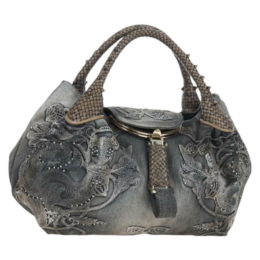 【日本直送】FENDI 肩背包 牛仔灰 金色 正品 191869SAV-0