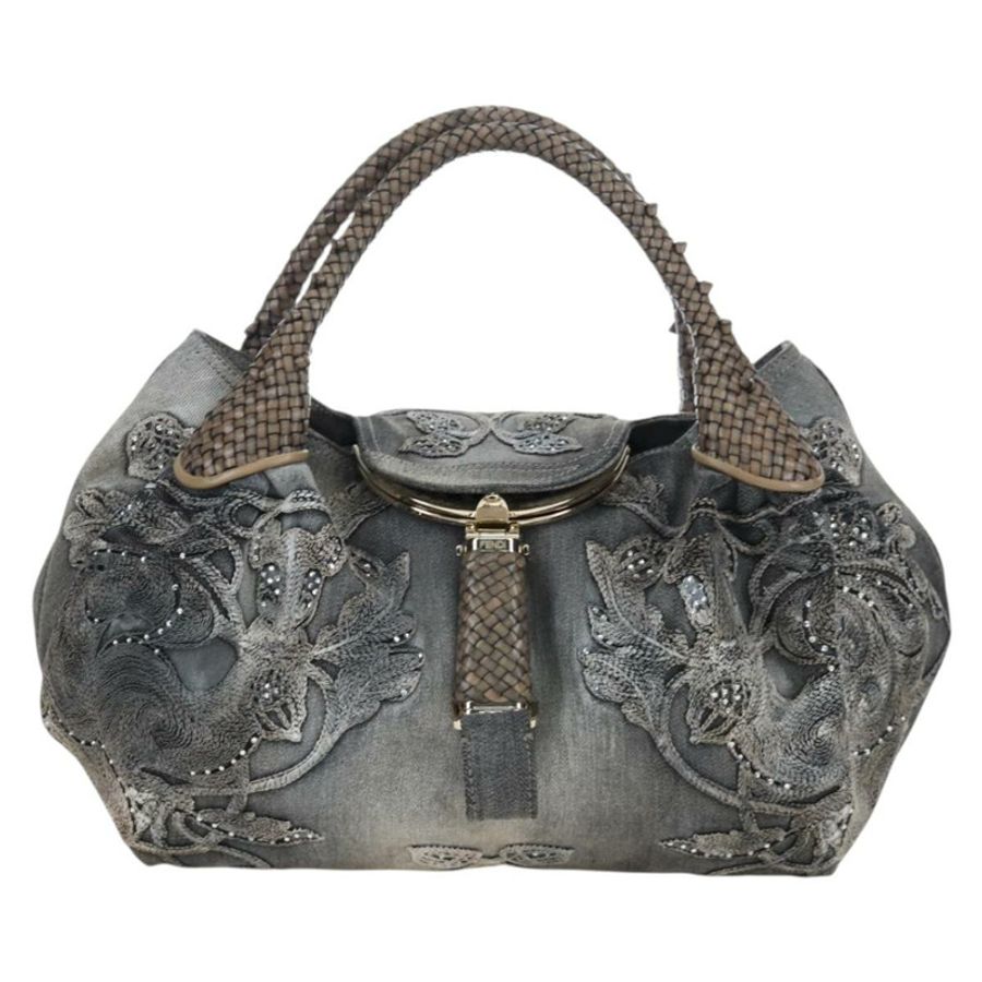 【日本直送】FENDI 肩背包 牛仔灰 金色 正品 191869SAV-1