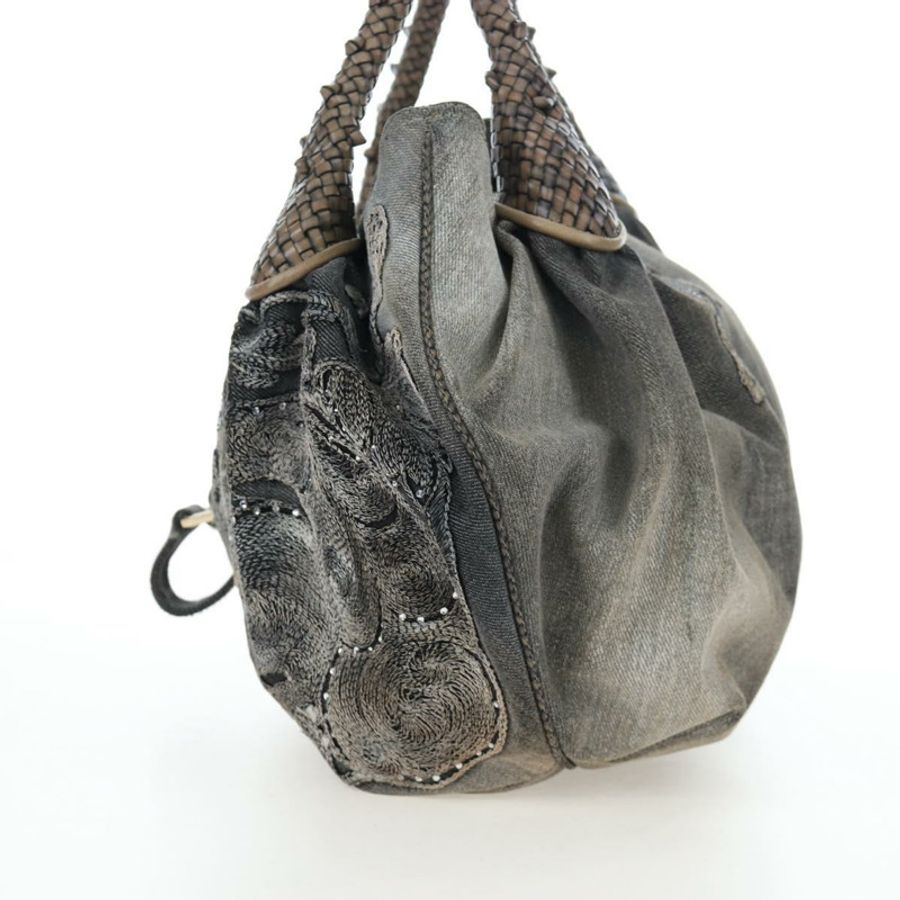 【日本直送】FENDI 肩背包 牛仔灰 金色 正品 191869SAV-3