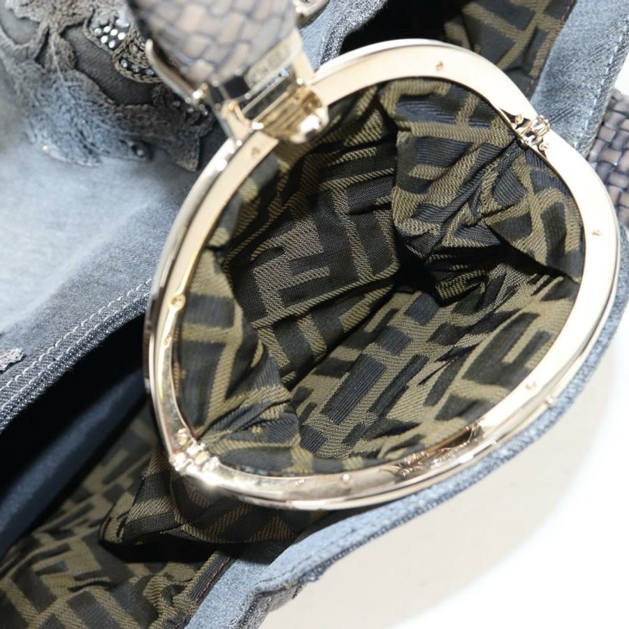 【日本直送】FENDI 肩背包 牛仔灰 金色 正品 191869SAV-17
